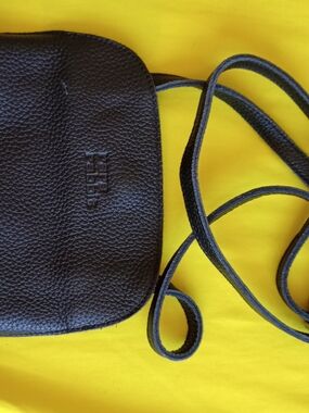 Embossed Leather Crossbody Bag in Black RARE RABBIT